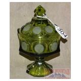 8" Fostoria Coin Glass Covered Dish.