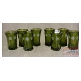 8 Fostoria Coin Glass Tumblers.