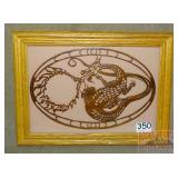 Cool Pierce Carved Wood Framed Dragon.