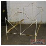 Vintage Shabby Chic White Iron Twin Bed.