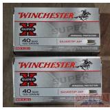 2 Boxes, 50 Win 40 S&W Silvertip JHP Cartridges.