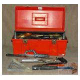 Red Tool Box W/ Tray & Contents.