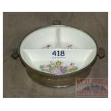 Vintage Bo-Peep Divided Baby Dish W/ Warmer.