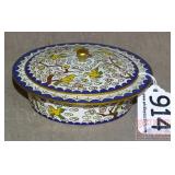 Vintage Cloisonne Covered Dish.