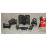 Black Wire Doll House Furniture Set.