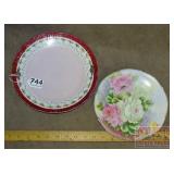 2 Vintage Hand Painted Porcelain Plates.