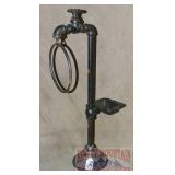 Neat Cast Iron Spigot Towel Ring W/ Soap Dish.