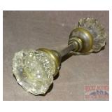 Vintage Glass Door Knob W/ 1 Door Plate.