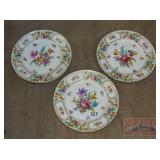 3 Vintage Hand-Painted 9" Dresden Plates.