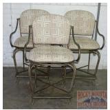 3 Quality Made, Steel Armed Swivel Bar Stools.