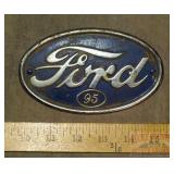 Neat Vintage "Ford 95" Chrome & Blue Emblem.