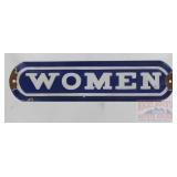 Cool Vintage Enamel Over Steel "Women" Sign.