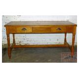 Neat Oak 2 Drawer Desk-Library Table.