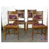 4 Carved Victorian Side- Dining Chairs.