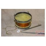 Super Cool Vintage Child's Snare Drum W/ Sticks.