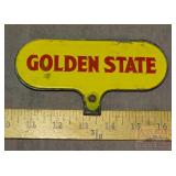 Vintage "Golden State" Double Sided Enameled Sign.