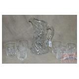 Stunning Cut Glass Pitcher & Tumbler Set.