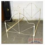 Vintage Shabby Chic White Iron Twin Bed.