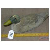 Vintage Carved Wooden Duck Decoy, 17' Long.