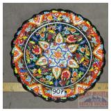 12" Porcelain Platter W/ Detailed Hand Painting.