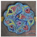 Hand Painted Porcelain 7" Trivet.