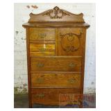 Beautiful Oak Hat Box Highboy.