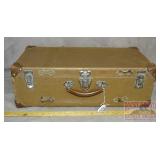 Vintage Suitcase W/ Leather Handle & Accents.