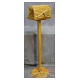 Hand Crafted Wooden Pedestal Mail Box.