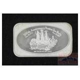 1 Troy Ounce Silver Bar - 'Boston Tea Party'.