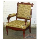 Victorian Arm Chair W/ Carving.