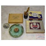 Vintage Cigar Boxes, Cigars & Ash Trays.