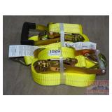 2 New 2'X27' Ratcheting Tie Downs.