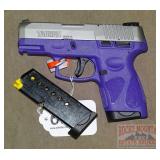 New Taurus Purple/SS Slim 9mm 8-Shot SA Pistol.