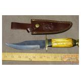 10' Straight Blade Knife W/ Bone Handle.