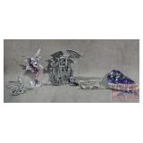 Cool Mini Pewter Dragon & Fairy Figurines.