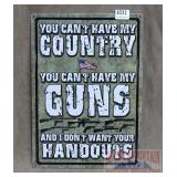 'You Can't Havy my Country' Tin Sign.  17X12.