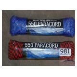2 New 100' Bundles of 550 Paracord.
