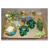 Glass, Pottery & Composition Frog Figurines.