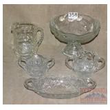 Assortment of Vintage Pressed Glass.