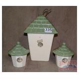 Pfaltzgraff 'Naturewood' Cookie Jar & Sugar Bowls.