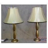 2 New Modern Style Table Lamps W/ Shades.