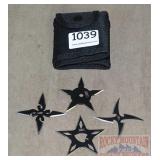 4 PC Throwing Star Set W/ Sheath.