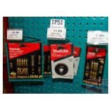 Makita Bits & Lock nuts - 5 items