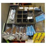 Rotating Display w/ drill bits, paint markers, Lum