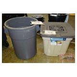 Suncast 50gal Rain Barrel & 50 gal. Refuse can, ro