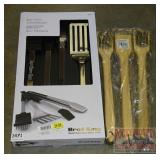 Broil King Baron 4pc. BBQ tool set & 3-18" wooden
