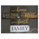 Signs - 5 Wooden Décor signs, 16x5.5"h, P. Graham