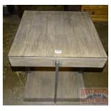 Furniture - End Table, base shelf, gray,  23"x23"x