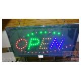 Sign - Electric "Open" sign, 18.5"wx10"h