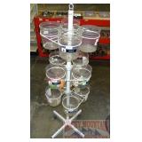 12 bucket display rotating stand 64"h with misc. i
